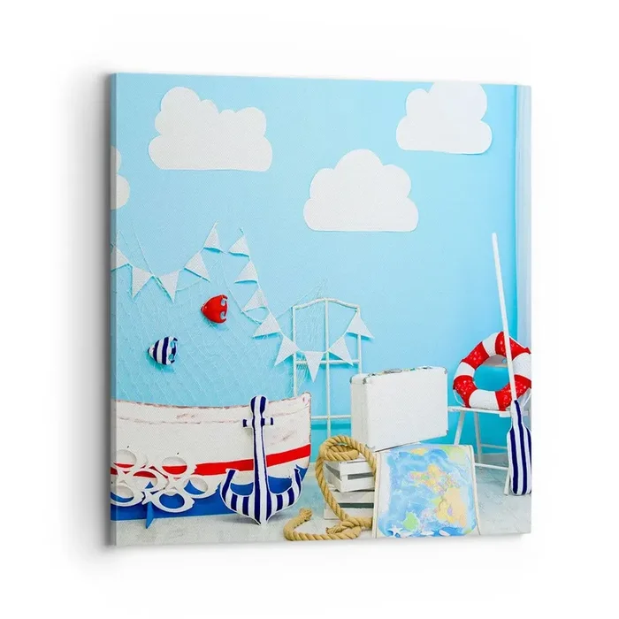 Cuadro sobre lienzo – Impresión de Imagen – El ansia de aventura de un niño – 70×70 cm