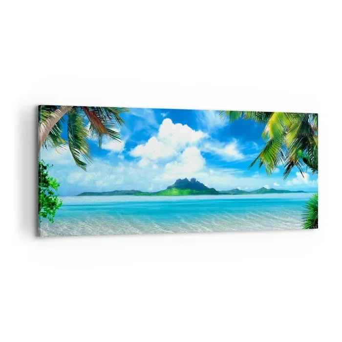 Cuadro sobre lienzo – Impresión de Imagen – El azul de los trópicos – 100×40 cm