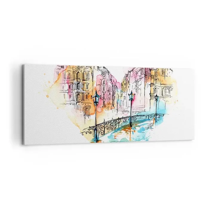 Cuadro sobre lienzo – Impresión de Imagen – El corazón de la ciudad – 100×40 cm