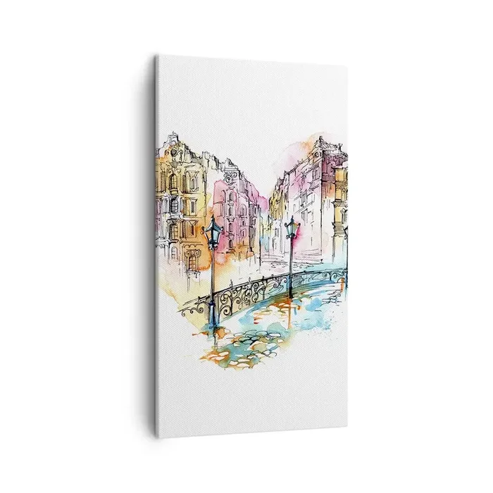 Cuadro sobre lienzo – Impresión de Imagen – El corazón de la ciudad – 45×80 cm