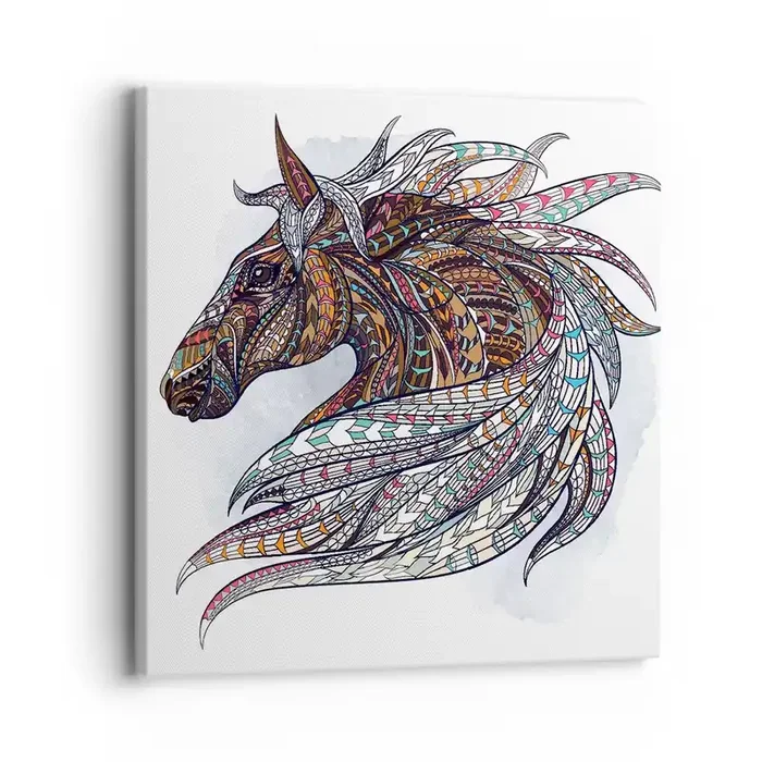 Cuadro sobre lienzo – Impresión de Imagen – El corcel de un guerrero celta – 30×30 cm