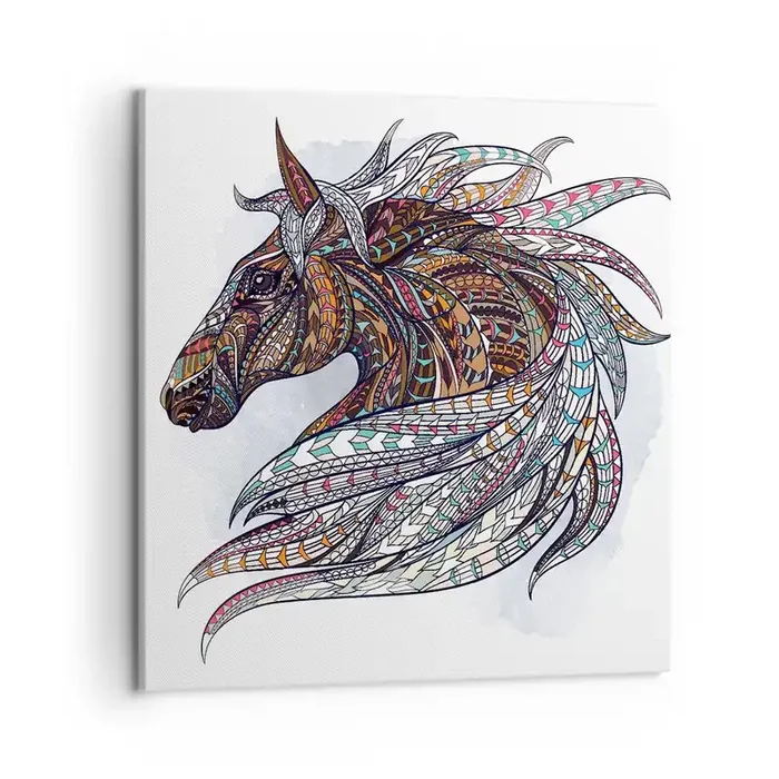 Cuadro sobre lienzo – Impresión de Imagen – El corcel de un guerrero celta – 50×50 cm
