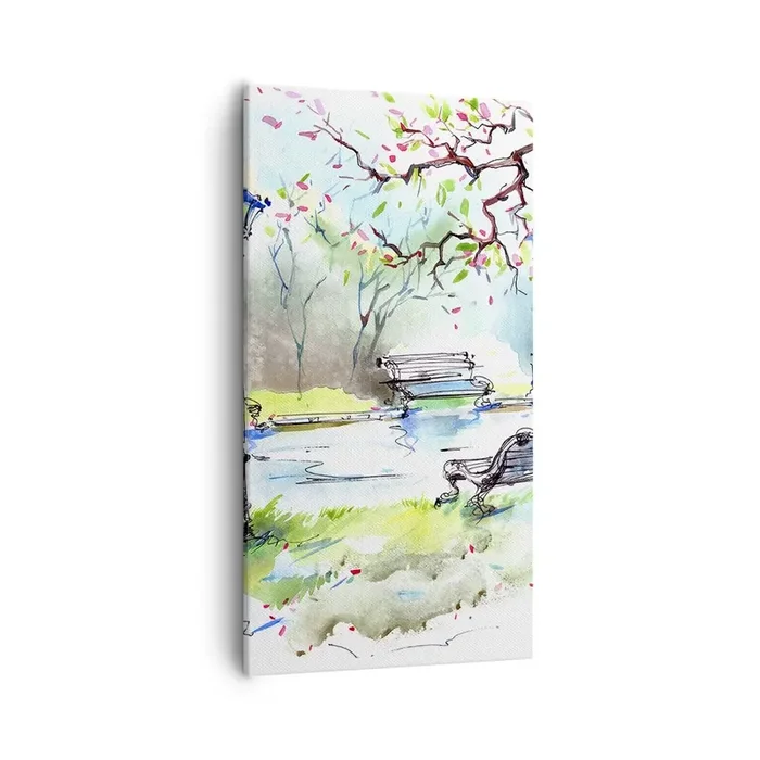 Cuadro sobre lienzo – Impresión de Imagen – El encanto del silencio del parque – 55×100 cm