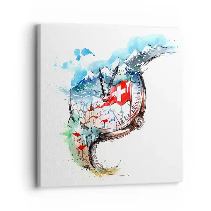 Cuadro sobre lienzo – Impresión de Imagen – El espíritu de Suiza – 30×30 cm