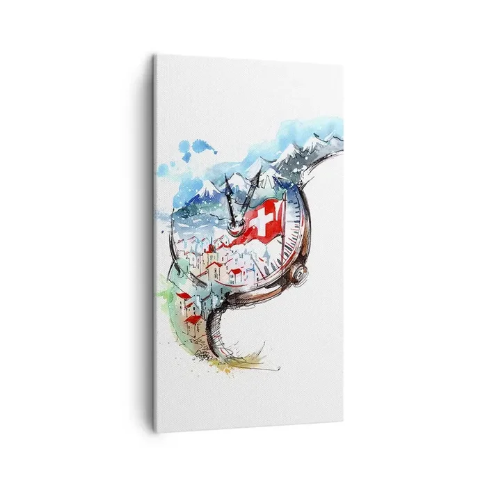 Cuadro sobre lienzo – Impresión de Imagen – El espíritu de Suiza – 45×80 cm