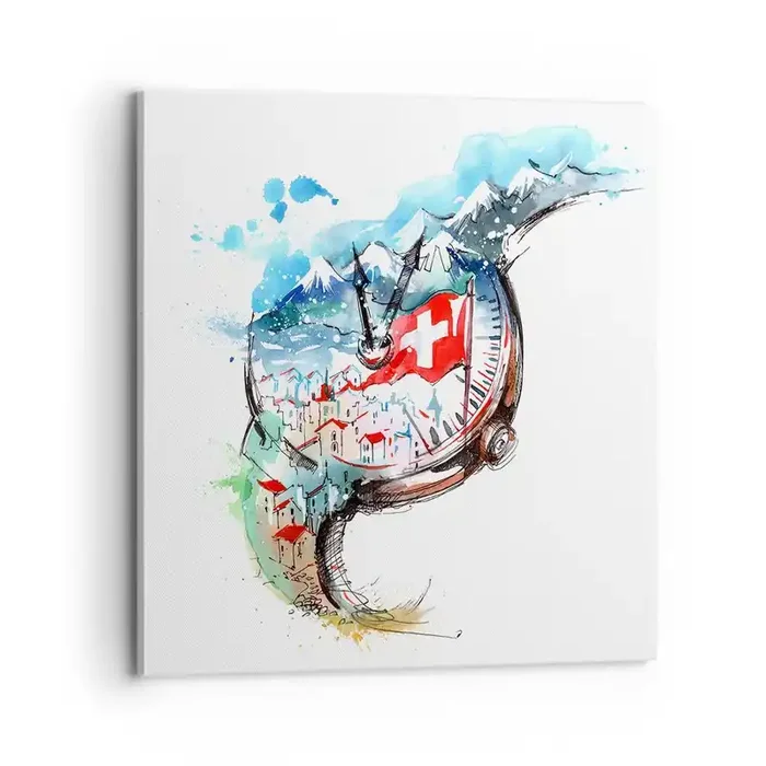 Cuadro sobre lienzo – Impresión de Imagen – El espíritu de Suiza – 70×70 cm