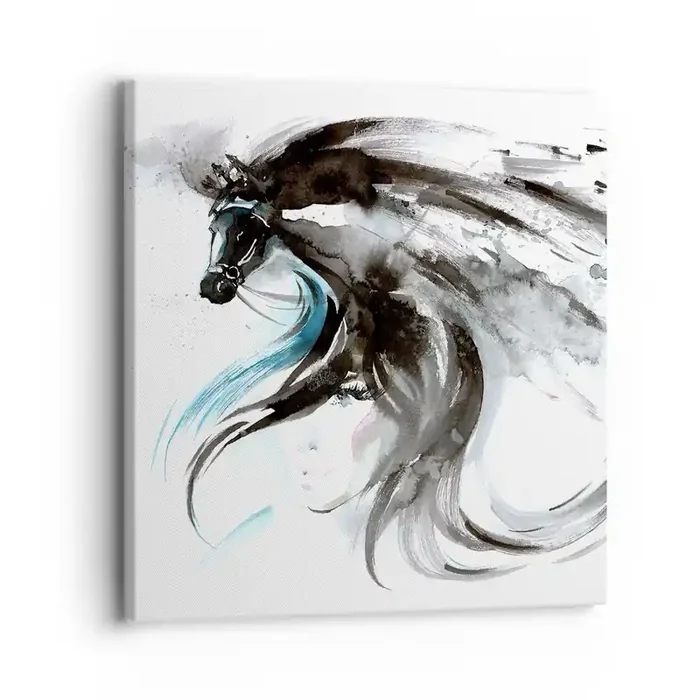 Cuadro sobre lienzo – Impresión de Imagen – El galope del Príncipe Negro – 30×30 cm