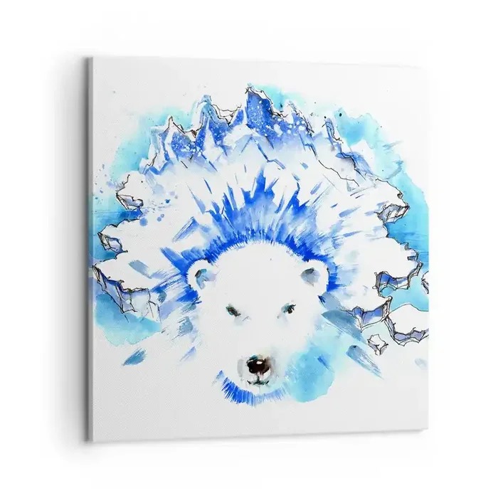 Cuadro sobre lienzo – Impresión de Imagen – El rey del Ártico con una corona de hielo – 60×60 cm