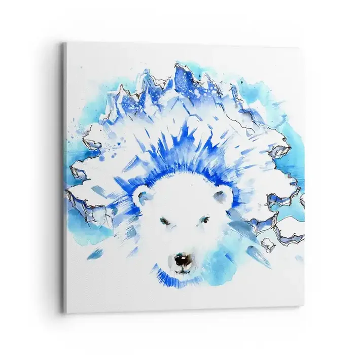 Cuadro sobre lienzo – Impresión de Imagen – El rey del Ártico con una corona de hielo – 70×70 cm