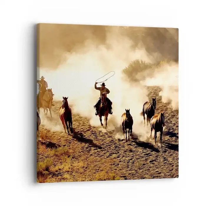 Cuadro sobre lienzo – Impresión de Imagen – El salvaje oeste – 40×40 cm