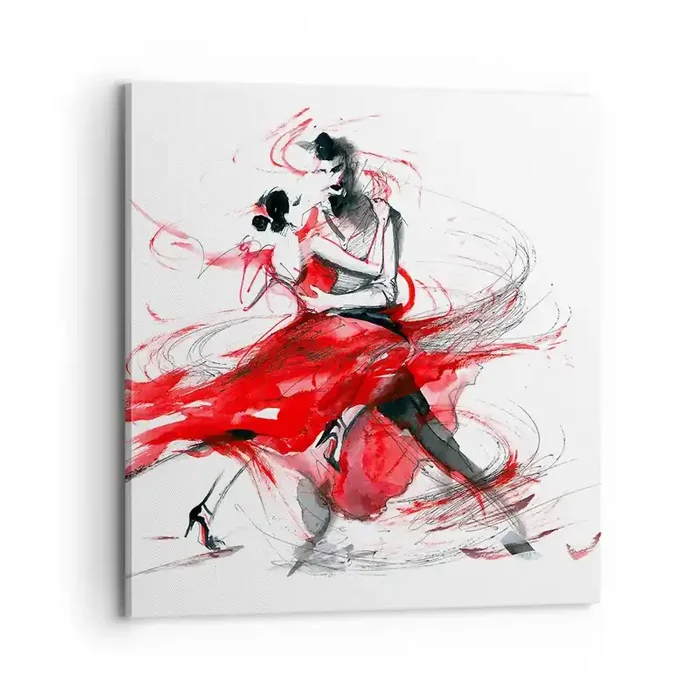 Cuadro sobre lienzo – Impresión de Imagen – El tango el ritmo de la pasión – 70×70 cm