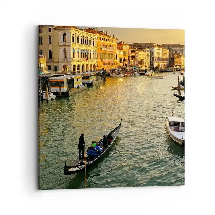 Cuadro sobre lienzo – Impresión de Imagen – En el lado soleado de la calle – 70×70 cm