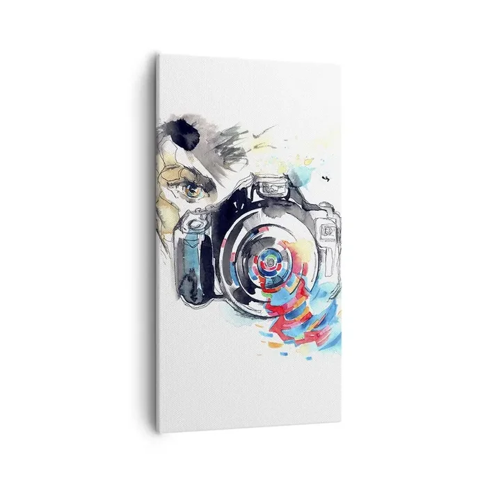 Cuadro sobre lienzo – Impresión de Imagen – En el objetivo – 55×100 cm