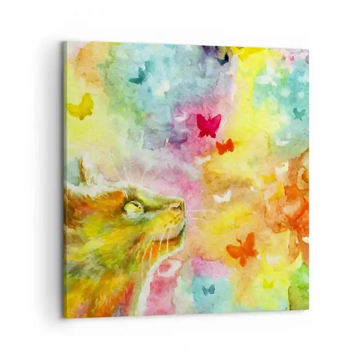 Cuadro sobre lienzo – Impresión de Imagen – En el paraíso de los gatos – 50×50 cm
