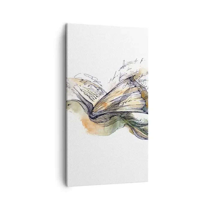 Cuadro sobre lienzo – Impresión de Imagen – En las alas de la poesía – 45×80 cm