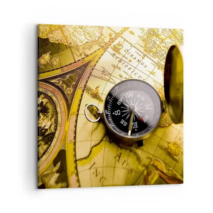 Cuadro sobre lienzo – Impresión de Imagen – ¿Hasta el fin del mundo? – 50×50 cm
