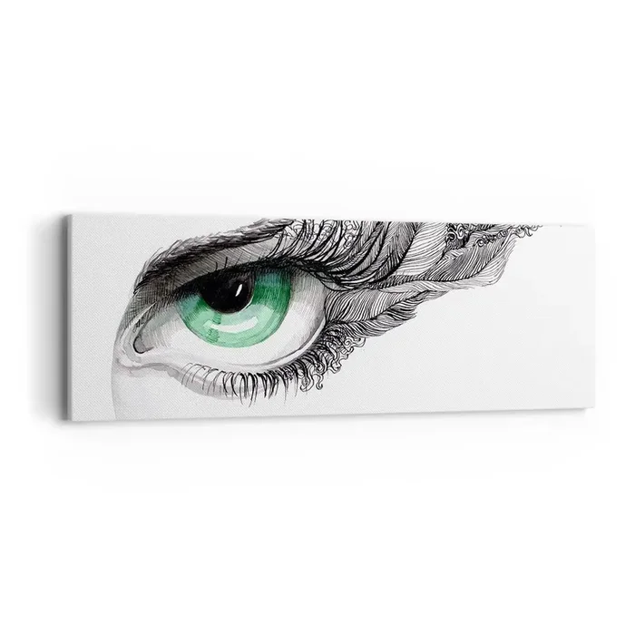 Cuadro sobre lienzo – Impresión de Imagen – Hermosa y lista para atacar – 90×30 cm