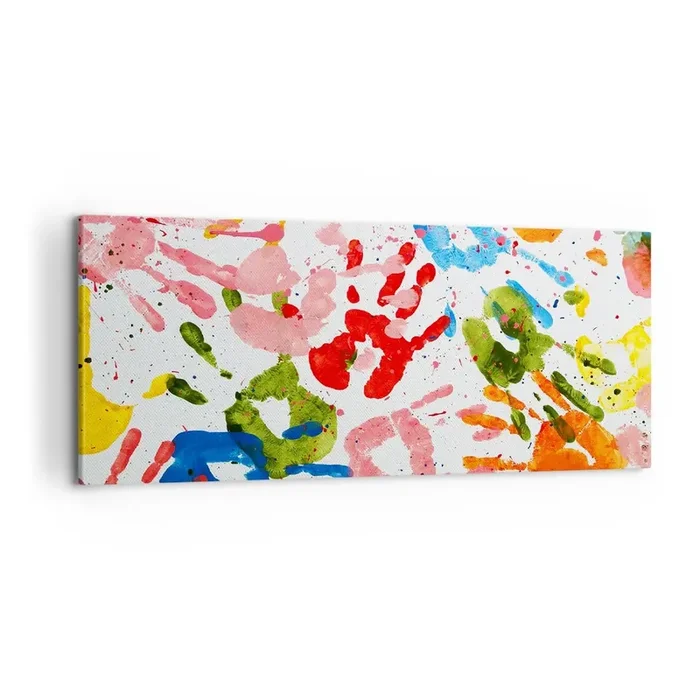 Cuadro sobre lienzo – Impresión de Imagen – Juego de manos – 100×40 cm