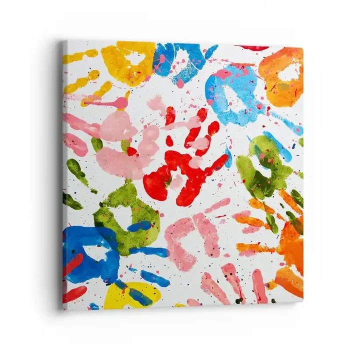 Cuadro sobre lienzo – Impresión de Imagen – Juego de manos – 40×40 cm