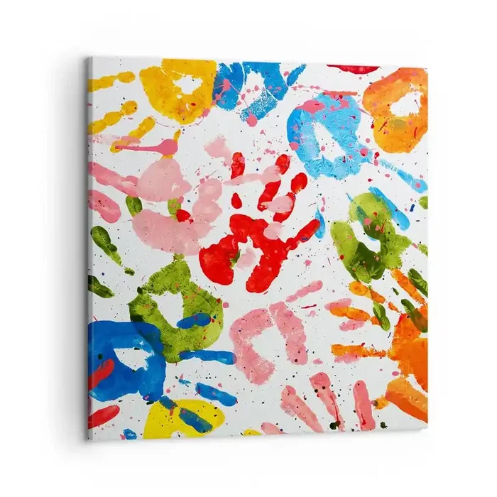 Cuadro sobre lienzo – Impresión de Imagen – Juego de manos – 50×50 cm