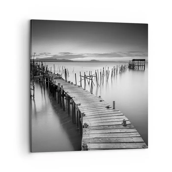 Cuadro sobre lienzo – Impresión de Imagen – La calma de una orilla olvidada – 50×50 cm