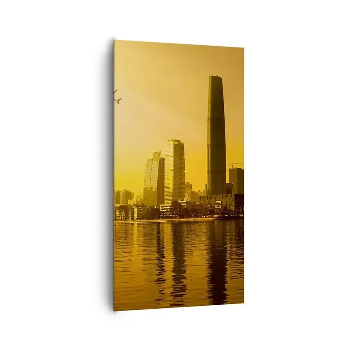 Cuadro sobre lienzo – Impresión de Imagen – La ciudad dorada – 65×120 cm