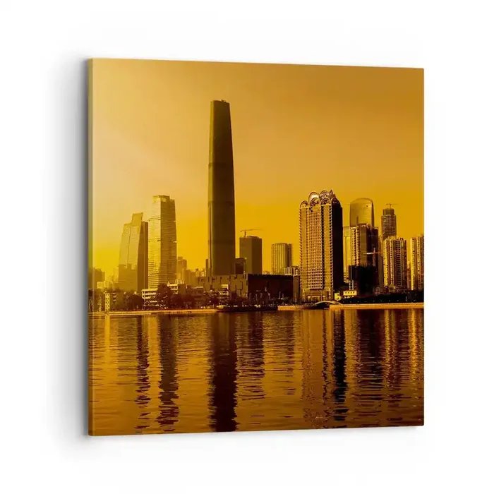Cuadro sobre lienzo – Impresión de Imagen – La ciudad dorada – 70×70 cm