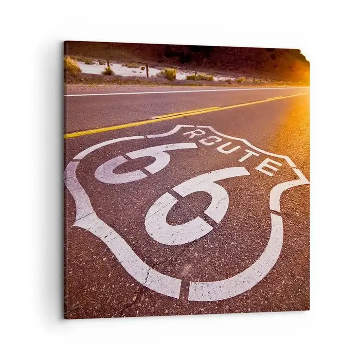 Cuadro sobre lienzo – Impresión de Imagen – La famosa Ruta 66 – 50×50 cm