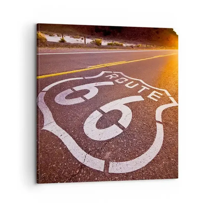 Cuadro sobre lienzo – Impresión de Imagen – La famosa Ruta 66 – 60×60 cm