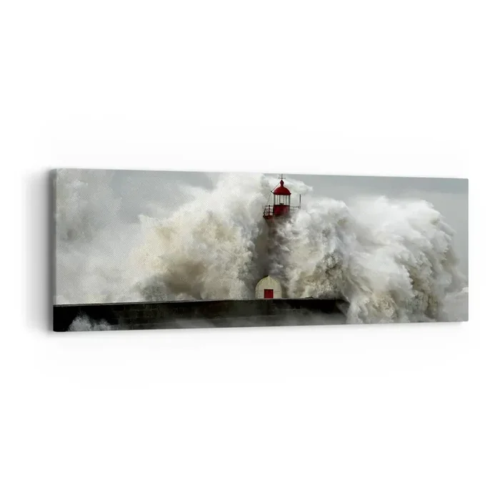Cuadro sobre lienzo – Impresión de Imagen – La furia del océano – 90×30 cm