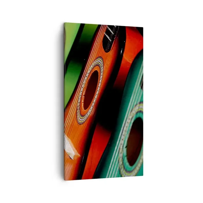Cuadro sobre lienzo – Impresión de Imagen – La guitarra tiene muchos colores – 45×80 cm