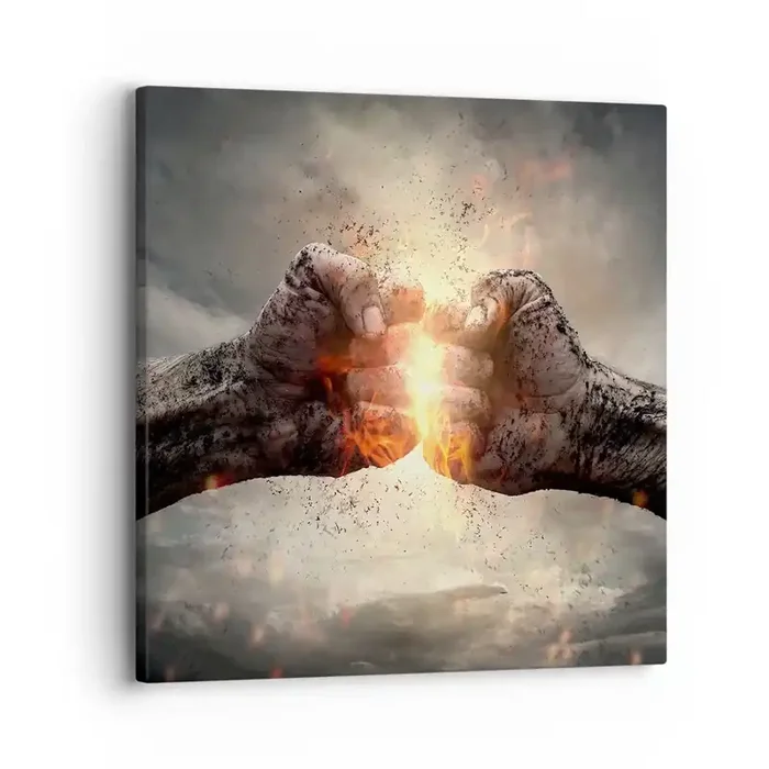 Cuadro sobre lienzo – Impresión de Imagen – La lucha comienza – 30×30 cm