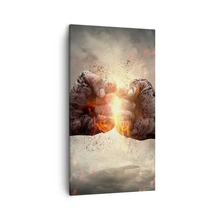 Cuadro sobre lienzo – Impresión de Imagen – La lucha comienza – 45×80 cm