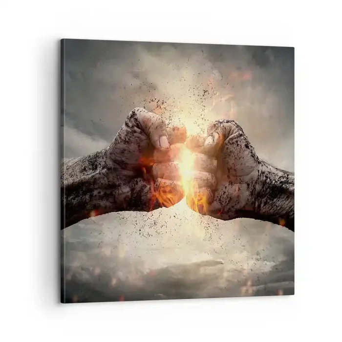 Cuadro sobre lienzo – Impresión de Imagen – La lucha comienza – 60×60 cm