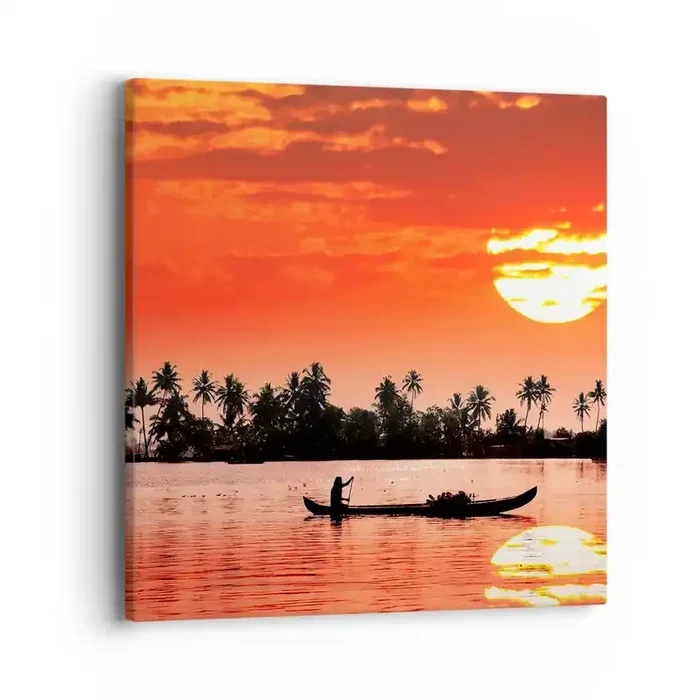 Cuadro sobre lienzo – Impresión de Imagen – La paz de los trópicos al atardecer – 40×40 cm