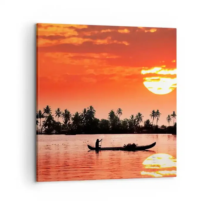 Cuadro sobre lienzo – Impresión de Imagen – La paz de los trópicos al atardecer – 60×60 cm