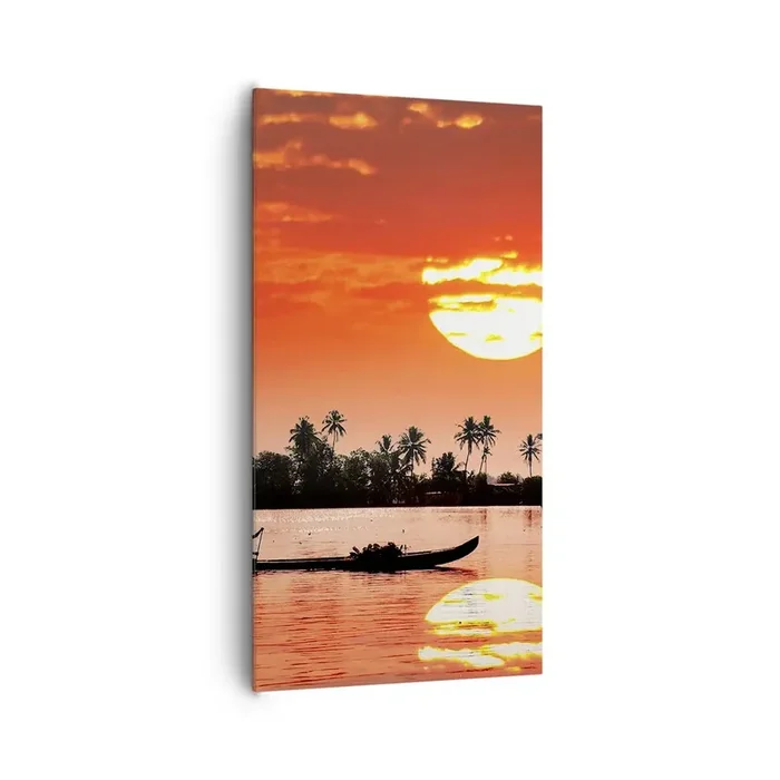 Cuadro sobre lienzo – Impresión de Imagen – La paz de los trópicos al atardecer – 65×120 cm