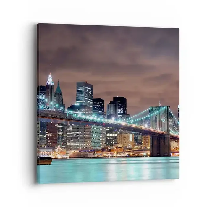 Cuadro sobre lienzo – Impresión de Imagen – Las luces de la gran ciudad – 40×40 cm