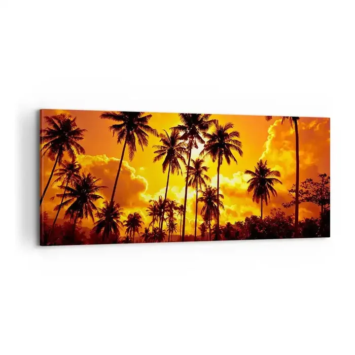 Cuadro sobre lienzo – Impresión de Imagen – Las montañas arden, los bosques arden – 100×40 cm