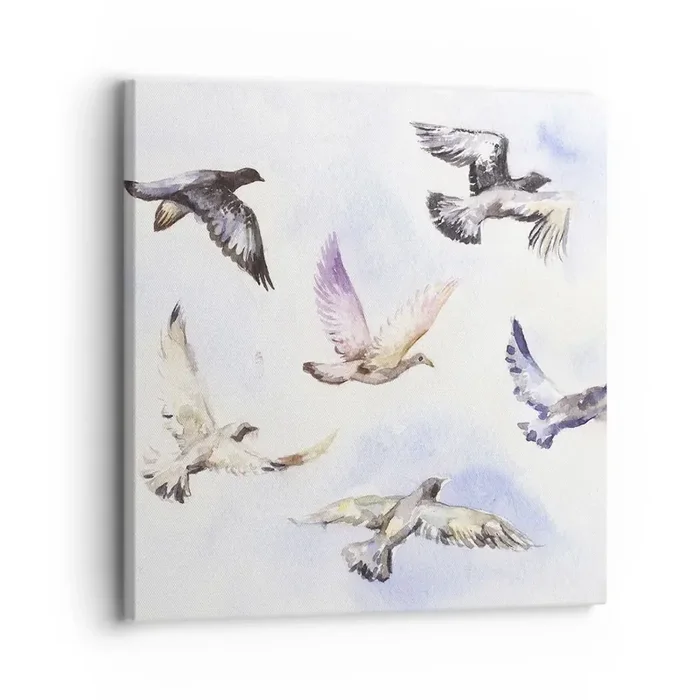 Cuadro sobre lienzo – Impresión de Imagen – Libertad en gris y azul – 30×30 cm