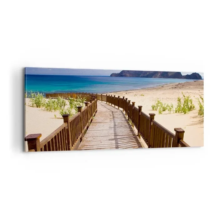 Cuadro sobre lienzo – Impresión de Imagen – Llévame a la isla de la felicidad – 100×40 cm