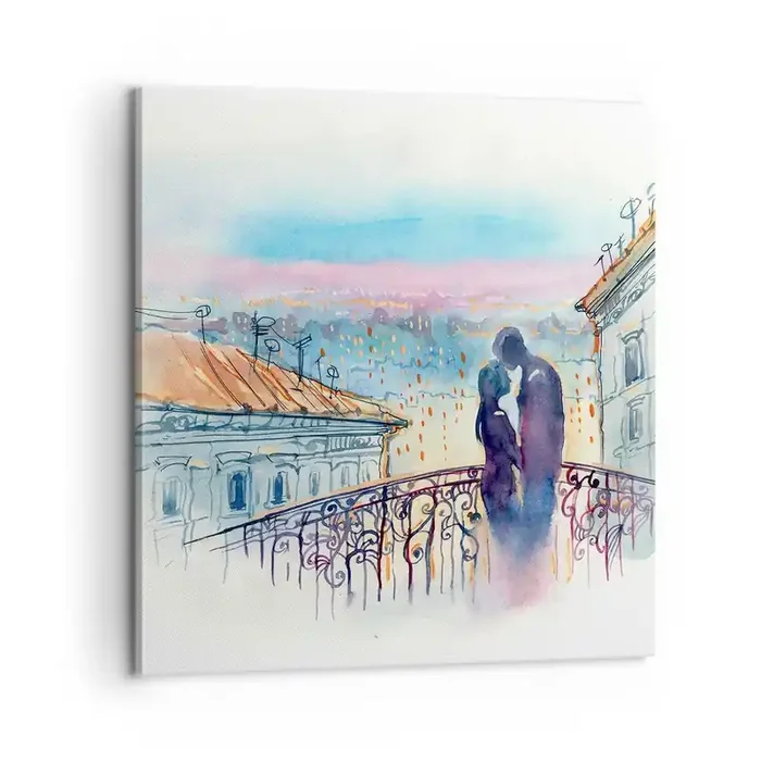 Cuadro sobre lienzo – Impresión de Imagen – Los amantes de París – 60×60 cm