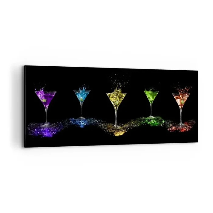 Cuadro sobre lienzo – Impresión de Imagen – Los colores de la alegría en una copa de cristal – 100×40 cm