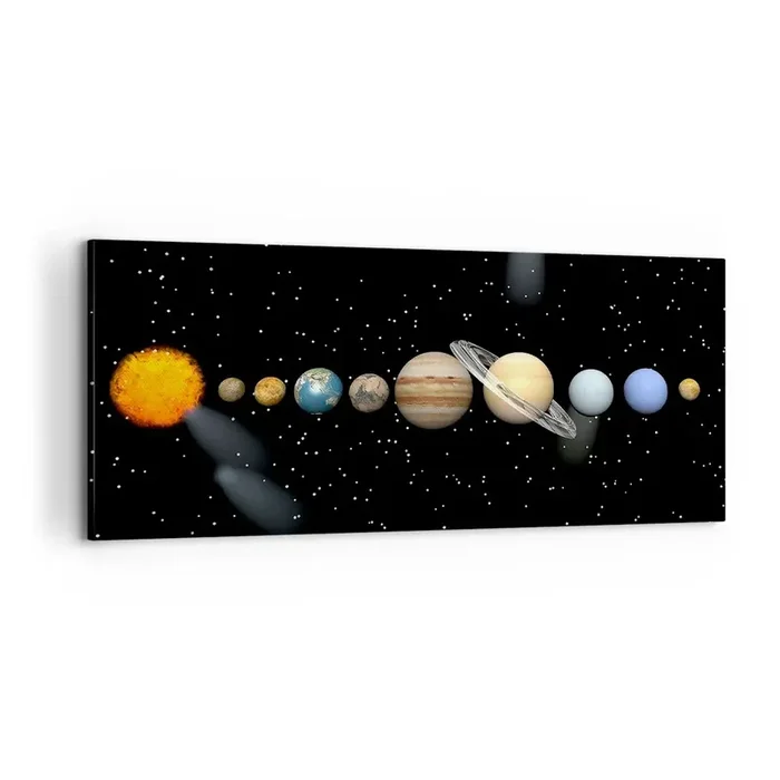 Cuadro sobre lienzo – Impresión de Imagen – Los planetas en armonía – 100×40 cm