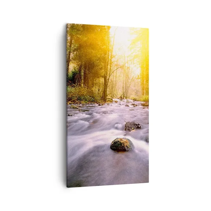 Cuadro sobre lienzo – Impresión de Imagen – Malaquita en un marco de plata y oro – 45×80 cm