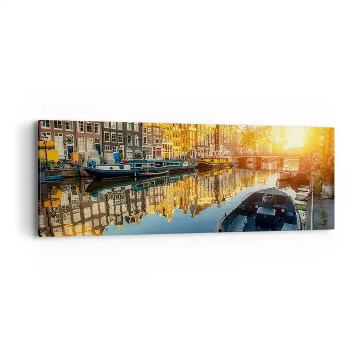 Cuadro sobre lienzo – Impresión de Imagen – Mañana en Ámsterdam – 90×30 cm