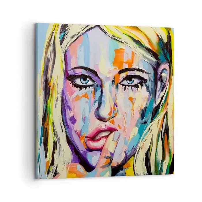 Cuadro sobre lienzo – Impresión de Imagen – Mírala a los ojos – 50×50 cm