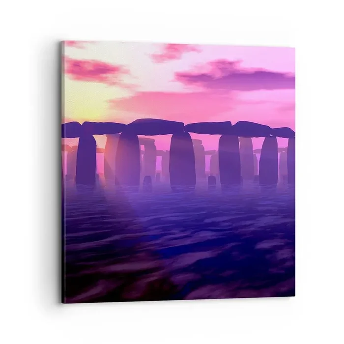 Cuadro sobre lienzo – Impresión de Imagen – Misterio al amanecer en la niebla – 70×70 cm