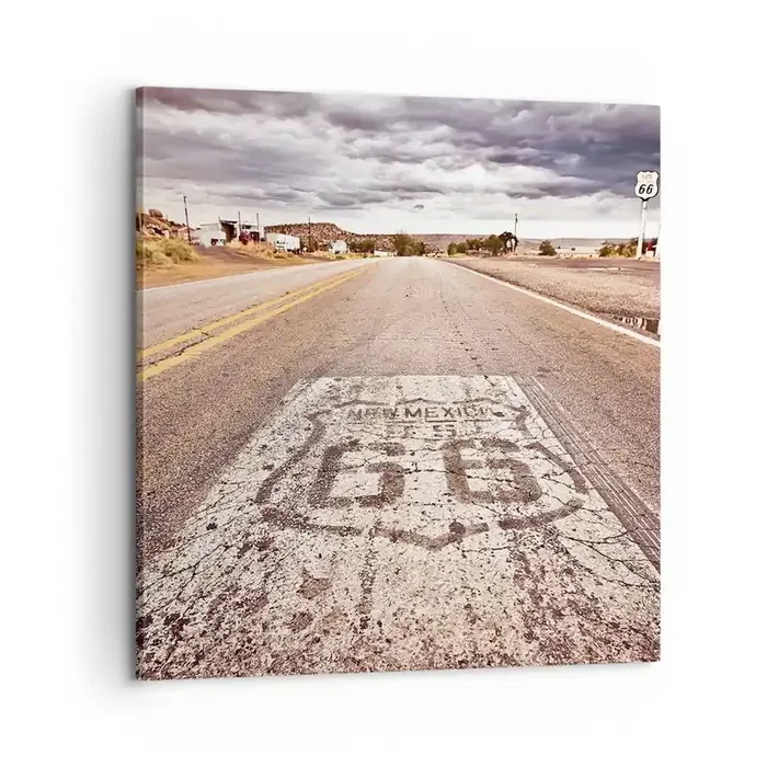 Cuadro sobre lienzo – Impresión de Imagen – Mother Road una leyenda americana – 60×60 cm