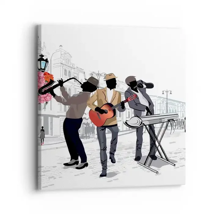 Cuadro sobre lienzo – Impresión de Imagen – Música de la calle – 30×30 cm